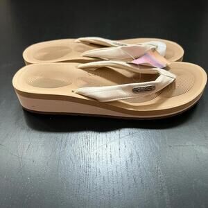 New Coface Wedge Sandals in White and tan - 10